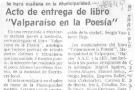 Acto de entrega de libro "Valparaíso en la poesía".