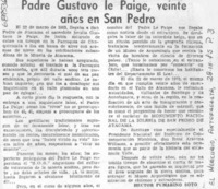 Padre Gustavo Le Paige, veinte años en San Pedro