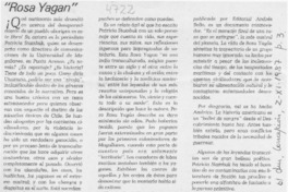 "Rosa Yagán"  [artículo] Tito Castillo.