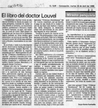 El libro del doctor Louvel  [artículo] Sergio Ramón Fuentealba.