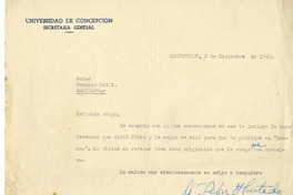 [Carta] 1940 diciembre 3, Concepción, Chile [a] Domingo Melfi