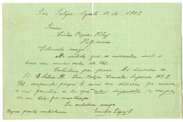 [Carta] 1907 agosto 16, San Felipe, Chile [a] Carlos Pezoa Véliz.