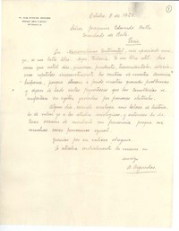 [Carta] 1926 oct. 8, Paris, Francia [a] Joaquín Edwards Bello