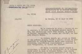 [Oficio N° 9755] 1949 mayo 12, La Habana, [Cuba] [al] Señor Ministro de Relaciones Exteriores, Santiago de Chile