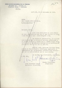 [Carta] 1959 noviembre 26, Santiago, [Chile] [a] Joaquín Edwards Bello