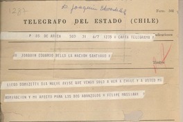 [Carta] [1962] Arica, [Chile] [a] Joaquín Edwards Bello