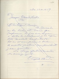 [Carta] 1959 noviembre 23, Santiago [Chile] [a] Joaquín Edwards Bello