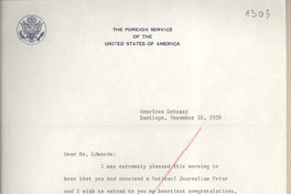 [Carta] 1959 noviembre 18, Santiago, Chile [a] Joaquín Edwards Bello