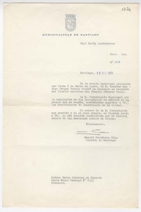[Carta] 1953 abril 9, Santiago [Chile] [a] Joaquín Edwards Bello
