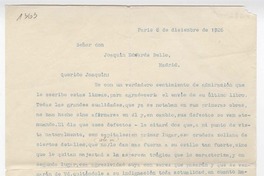[Carta] 1926 diciembre 8, París, [Francia] [a] Joaquín Edwards Bello