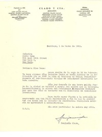 [Carta] 1960 mar. 1, Santiago, Chile [a] Doris Dana, New York