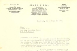 [Carta] 1960 may. 31, Santiago, Chile [a] Doris Dana, New York