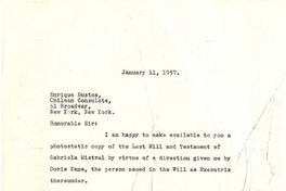 [Carta] 1957 jan. 11, [New York] [a] Enrique Bustos, New York