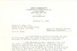 [Carta] 1957 feb. 11, New York [a] Rich Michael F., New York