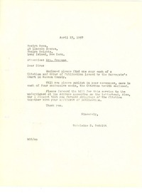 [Carta] 1957 apr. 23, New York [a] Great Neck Record, New York