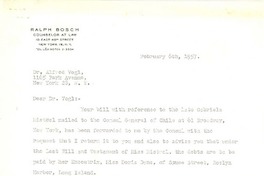 [Carta] 1957 feb. 6, New York [a] Dr. Alfred Vogl, New York
