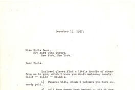 [Carta] 1957 dic. 13, [New York] [a] Doris Dana, New York