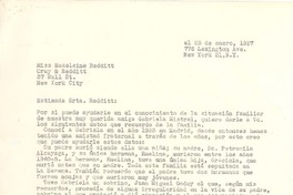 [Carta] 1957 ene. 23, New York [a] Madeleine S. Redditt, New York