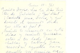 [Carta] 1961 ene. 10, Montevideo, Uruguay [a] Doris Dana, [New York]