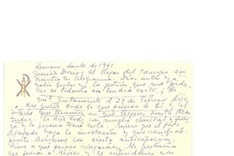 [Carta] 1961 Semana Santa, Montevideo, Uruguay [a] Doris Dana, [New York]