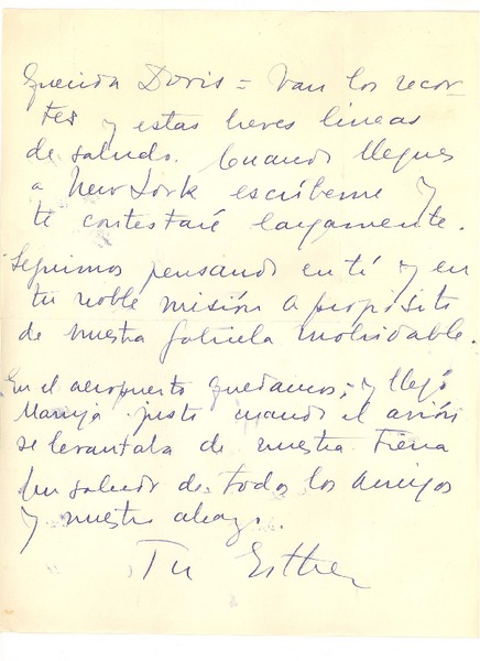 [Carta] [1961?], [Montevideo, Uruguay] [a] Doris Dana, [New York]
