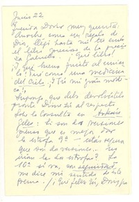 [Carta] [1962?] jun. 22, [Montevideo, Uruguay] [a] Doris Dana, [New York]