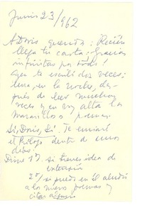 [Carta] [1962?] jun. 23 [Montevideo, Uruguay] [a] Doris Dana, [New York]