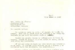 [Carta] 1966 abr. 6, [New York] [a] Esther de Cáceres, Montevideo, Uruguay