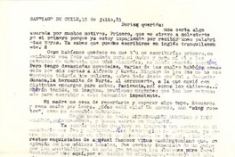 [Carta] 1981 jul. 15, Santiago, Chile [a] Doris Dana, [New York]