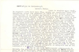 [Carta] 1981 nov. 14, Santiago, Chile [a] Doris Dana, [New York]