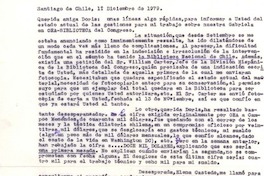 [Carta] 1979 dic. 1, Santiago, Chile [a] Doris Dana, [New York]