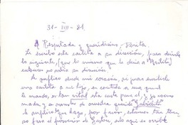 [Cartas] 1981 ago. 20 y 31 y nov. 12, Santiago, Chile [a] Doris Dana, New York