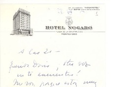 [Carta] [1960], Montevideo, Uruguay [al] Doris Dana [Montevideo]