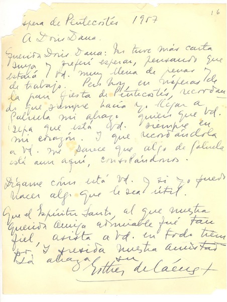 [Carta] 1957, [Montevideo, Uruguay] [al] Doris Dana, [New YorK]