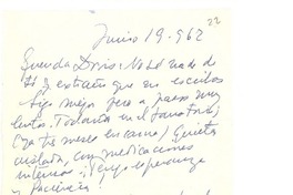 [Carta] 1962, jun. 19, Montevideo, Uruguay [al] Doris Dana, [New YorK]