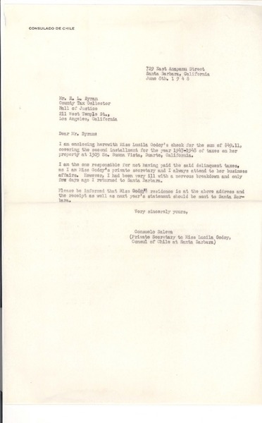 [Carta] 1948, jun. 8, Santa Barbara, California [a] H. L. Byram, Los Angeles, California