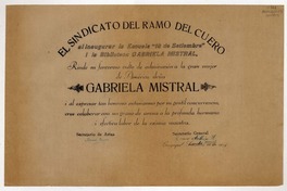 [Diploma] 1938 sep. 18, Guayaquil, Ecuador [a] Gabriela Mistral