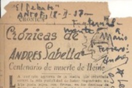 [Carta] 1957 feb. 18, Antofagasta, Chile [a] Mario Ferrero