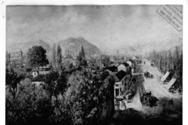 [Vista de una calle con casas de Santiago de 1863]