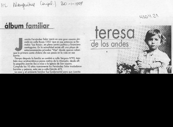 Teresa de los Andes  [artículo]