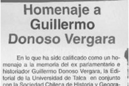 Homenaje a Guillermo Donoso Vergara  [artículo]
