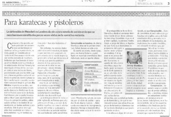 Para Karatecas Y Pistoleros art culo Camilo Marks Biblioteca 
