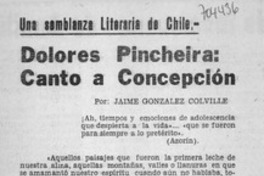Dolores Pincheira: Canto a Concepción