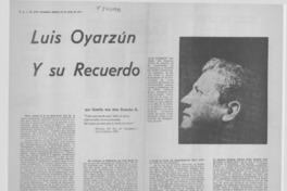 Luis Oyarzún y su recuerdo