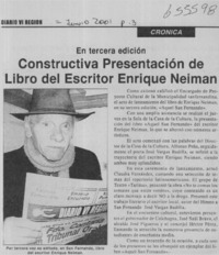 Constructiva presentación de libro del escritor Enrique Neiman.  [artículo]