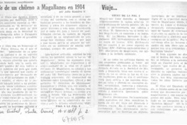 Viaje de un chileno a Magallanes en 1914