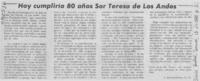 Hoy cumpliría 80 años Sor Teresa de Los Andes