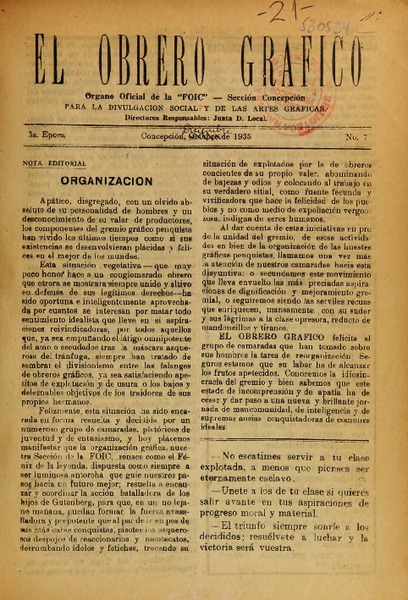 El Obrero Gráfico (Concepción, Chile: 1935)