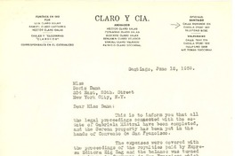 [Carta] 1959 jun. 13, Santiago, Chile [a] Doris Dana, New York