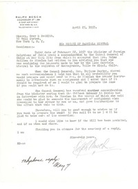 [Carta] 1957 apr. 25, New York [a] Messrs. Cray & Redditt, New York
